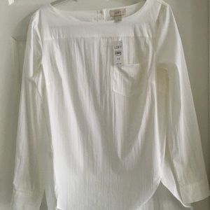 Loft, M, Women White Boatneck Top, NWT